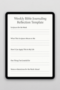 weekly bible reflection journal